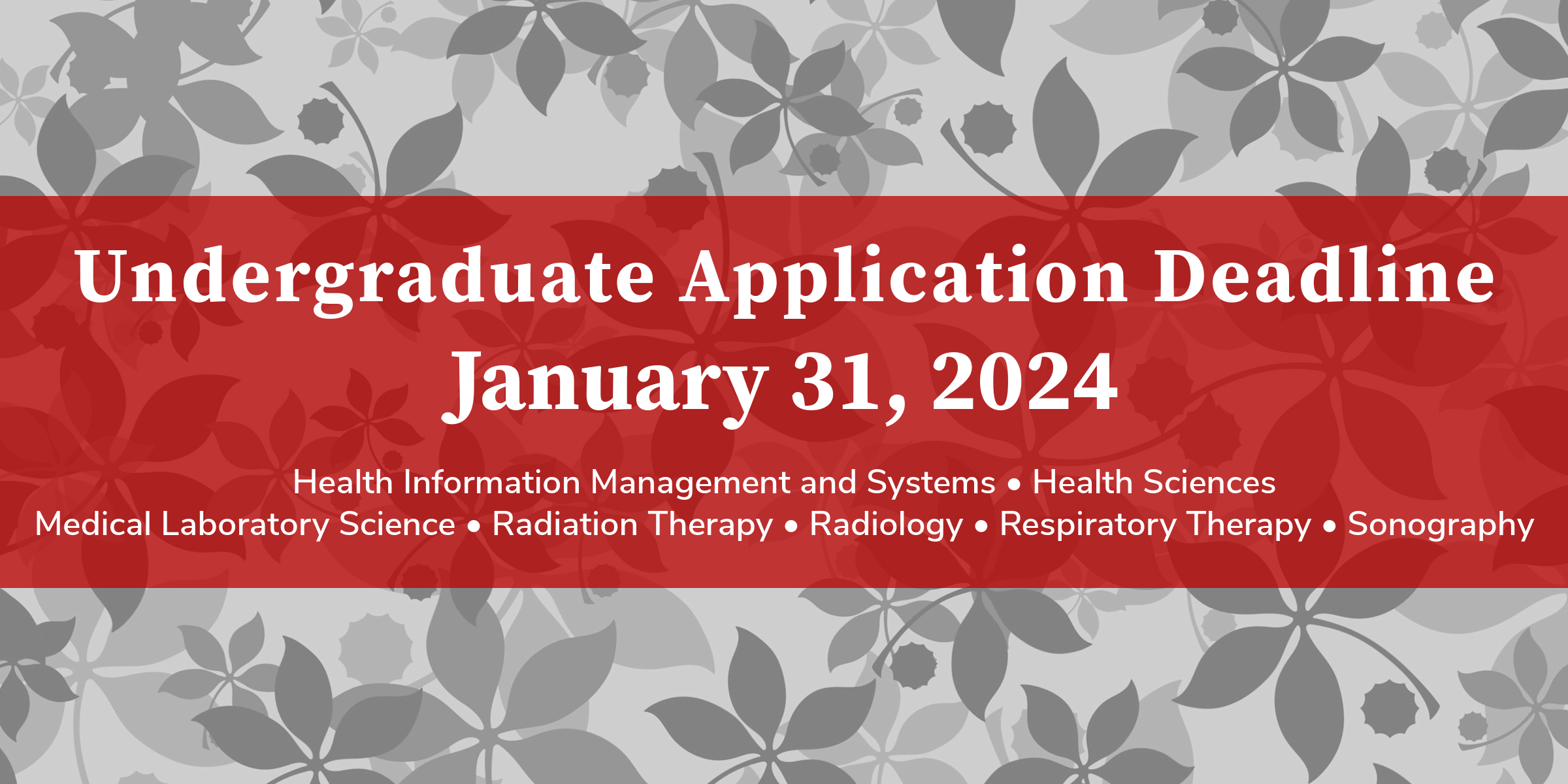HRS Undergraduate programs deadline is January 31, 2023