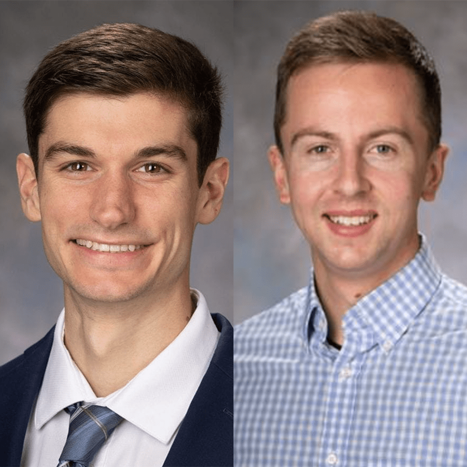 Photos of two males dressed professionally, side by side.