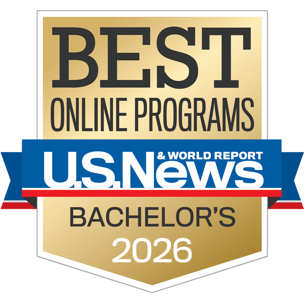 US News & World Report badge for 2026 Best online bachelor's programs. 