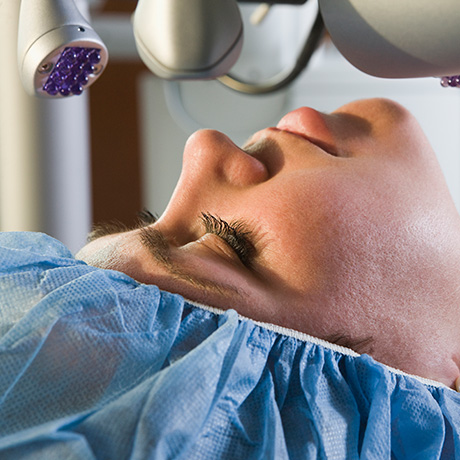 Patient receiving LASIK procedure