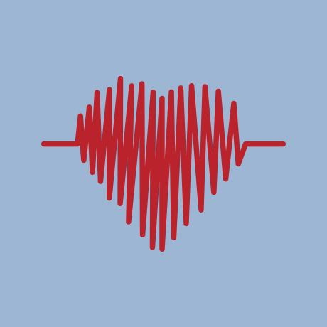 Heart rhythm sine wave icon