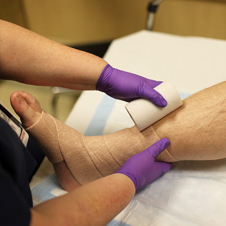 Wrapping an ankle