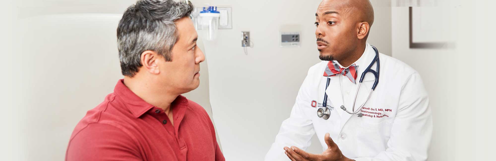 Doctor talking to patient